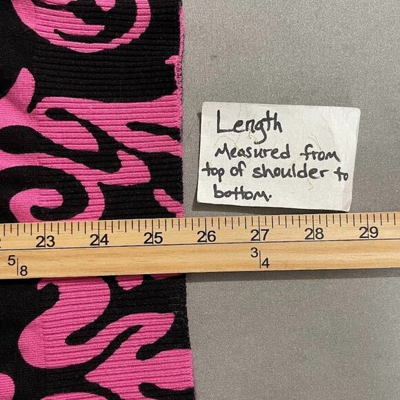 INC Size XL Black Pink Sweater Maximalism Dopamine Glam Barbie Preppy Clueless - Picture 9 of 9